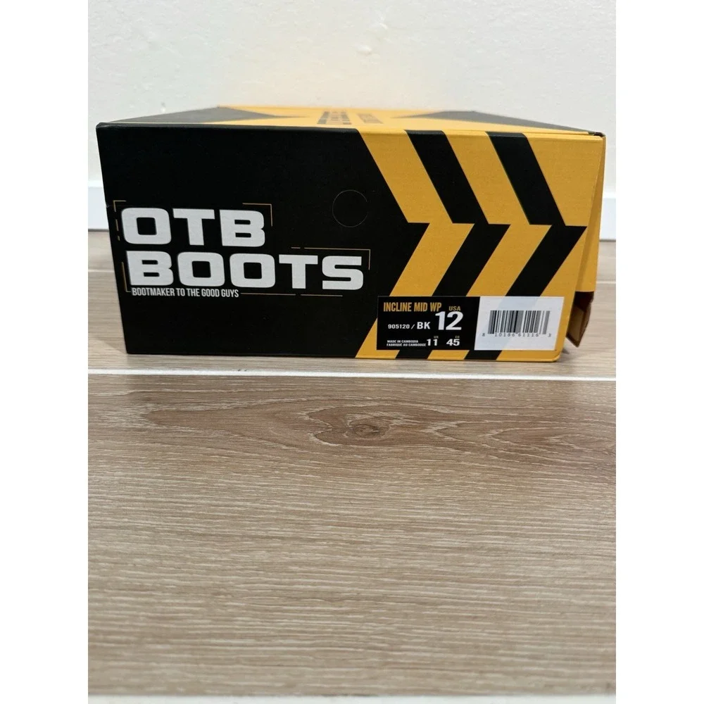 OTB Boots Mens Size 12 Black Waterproof Rugged Tactical‎ Incline Mid WP Boots